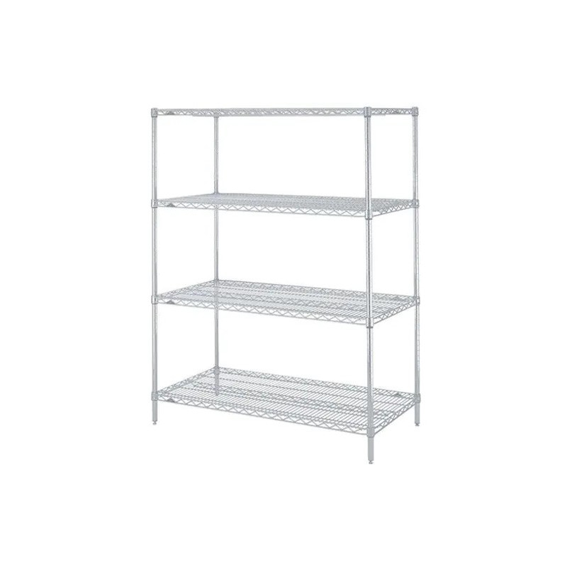 CH12052 || 4-TIER WIRE SHELVING UNIT - CHROME PLATED